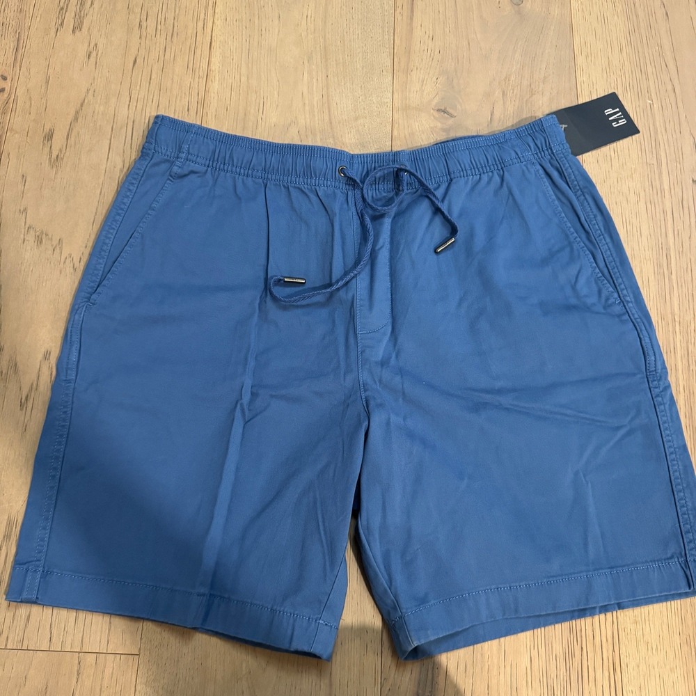 NWT Gap Mens Delft Pull On Shorts Blue‎ Elastic Drawstring QMS1594S Large